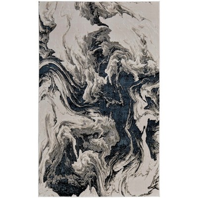 Micah Modern Abstract Ivory/Black/Taupe Area Rug