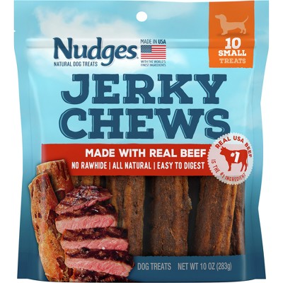 Nudges Jerky Chews Beef Dog Treats - 10ct