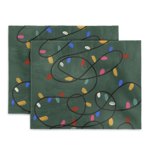 Gigi Rosado Christmas fairy lights Placemats - Deny Designs - image 1 of 3