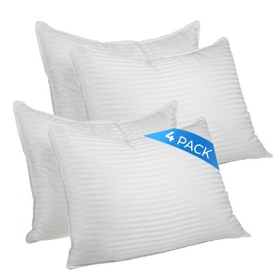 Microfiber Medium Density Striped Pillow, Set of 2 by Blue Nile Mills