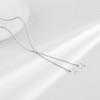 14K Gold and White Gold Double Strand Lariat Pendant Necklace with Crystals - 2 of 4