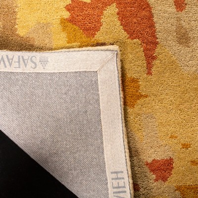 Soho 6' x 9' Beige and Orange Wool Viscose Rug