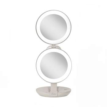 4.75" Round Dual LED Lighted Travel Makeup Mirror - Zadro