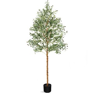 Coucheta Olive Trees Artificial Indoor – Tall Fake Plants with Planter, Faux Olive Tree Large Potted Plant Decor - 1 of 4