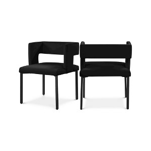 Meridian Furniture,Caleb Velvet Dining Chair, Set of 2 - 1 of 4