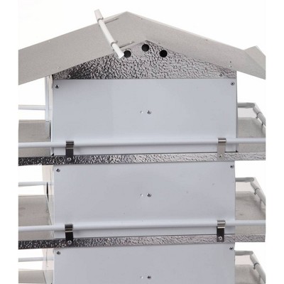 26" White and Silver Aluminum 4-Floor Purple Martin Bird House