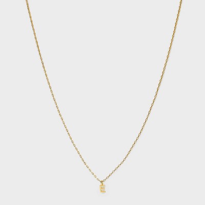14K Gold Plated Small Polished Initial Pendant Necklace - A New Day™ Gold