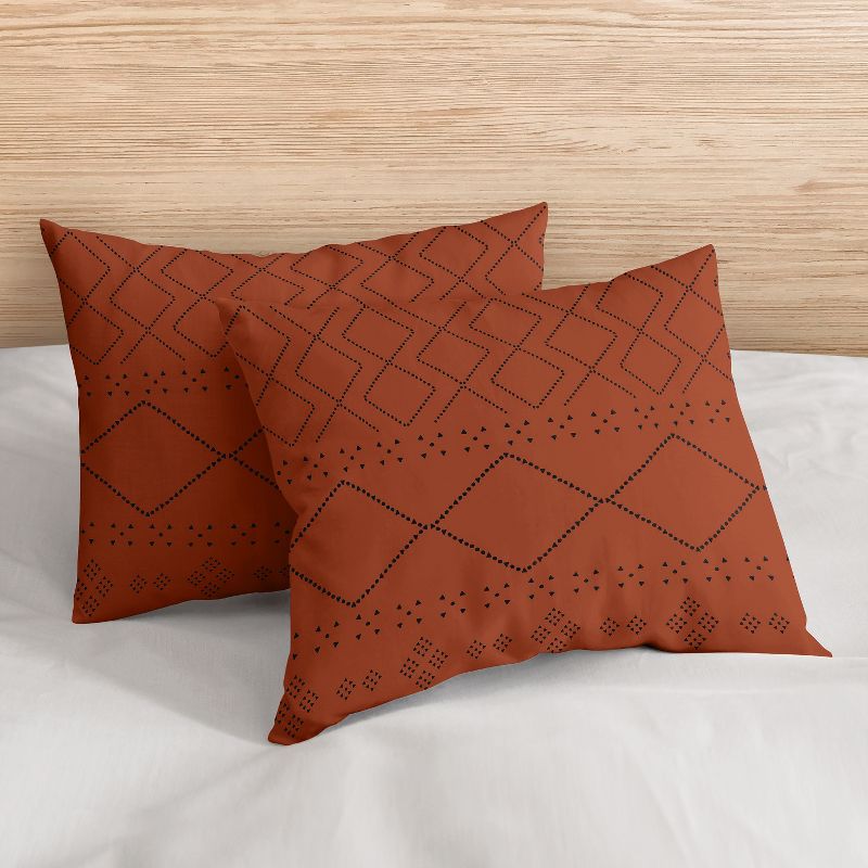 Sweet Jojo Designs Full/Queen Comforter Bedding Set Geometric Boho Dot Orange Black 3pc, 6 of 8