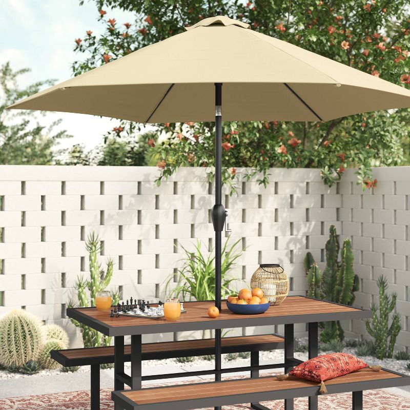 9' Round Outdoor Patio Market Umbrella with Black Pole - Room Essentials™, 3 of 8