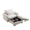 PAGED Plush Corduroy Accent Chair with Removable Lumbar Pillow, Modern Armchair for Living Room, Bedroom, Study, Warm Beige - 4 of 4