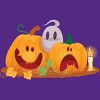Women's Design By Humans Halloween Cartoon Pumpkins And Ghost By VectorVillain Racerback Tank Top - 2 of 3