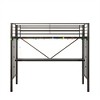 NicBex Twin  Loft Bed with Guardrail,Metal Loft Bed Frame with Ladder,Bed Frame for Adults,Kids,Box Spring Not Required,Black - 4 of 4