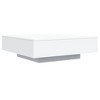 vidaXL Modern Coffee Table with Vibrant LED Lights, Stylish Home Furniture in White - 2 of 4
