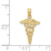 Black Bow Jewelry 14k Yellow Gold Caduceus Pendant - 3 of 4
