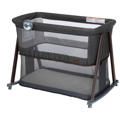 Smoked Pecan Convertible Bassinet and Play Yard with Mesh Sides