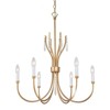 LNC Eclinataric 6-light 24" Modern Candle Medium Crystal Chandelier, Gold and White - 4 of 4