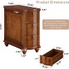 Tribesigns Wood Fully Assembled End Table, 3-Drawers Narrow Slim Side Table, Nightstand for Bedside, Small Spaces, Living Room, Bedroom, Walnut Brown - 2 of 4