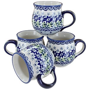 Blue Rose Polish Pottery K090-4 Manufaktura Bubble Mug Set - 1 of 1