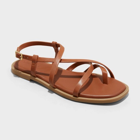 Tan ankle tie outlet sandals