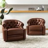 Flavio 31.5'' Wide Genuine Leather Swivel Chair,Set of 2 | ARTFUL LIVING DESIGN - 2 of 4