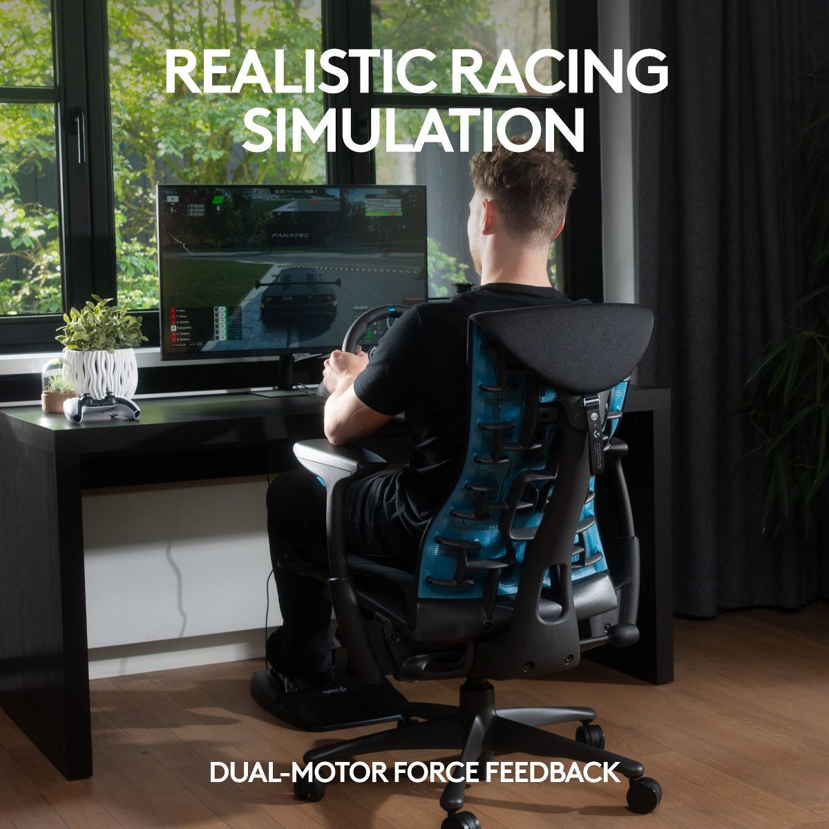 Logitech G29 Driving Force Racing Wheel and Pedals for PlayStation 4/5/PC: USB Connection - thumbnail 2