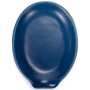 Nat & Jules Matte Navy Blue 6 x 4 Glossy Ceramic Oval Countertop Spoon Rest - 1 of 4