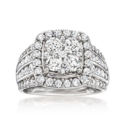 Ross-Simons 2.50 ct. t.w. Diamond Cluster Ring in 14kt White Gold