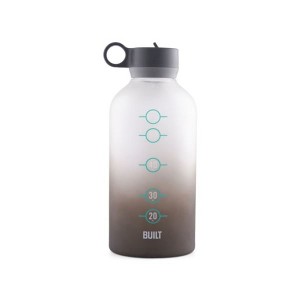 Built 74 Oz Tritan Motivational Bottle with Straw (Gray), BPA-Free & Leakproof with Wide Mouth, Carry Handle Lid, Dishwasher Safe - 1 of 1
