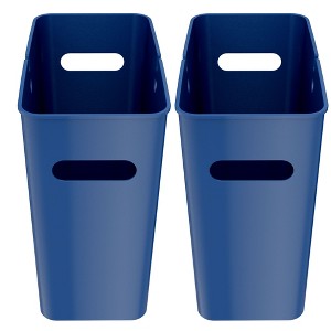 iTouchless SlimGiant Wastebasket 4.2 Gallon Blue 2-Pack - 1 of 4