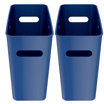 iTouchless SlimGiant Wastebasket 4.2 Gallon Blue 2-Pack