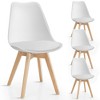 Tangkula Set Of 4 Mid Century Modern Style Dining Side Chair Upholstered Seat Wood Legs - 2 of 4