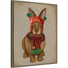 Amanti Art 23"x28" Bunny and Bobble Hat by Fab Funky Framed Canvas Wall Art Print - 2 of 4