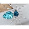 Anna-Kaci Women's Crystal Spider Brooch Pin with Blue Gemstone Accents - 4 of 4