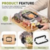 Unique Bargains Bamboo Portable Dual-function Charcuterie Board with Lid and Handle - 3 of 4