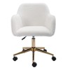 This swivel office chair is height-adjustable, has wheels, gold-plated legs, and a chrome-plated base. - 2 of 4