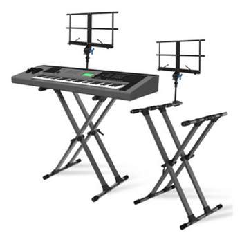 IA Stands Adjustable Double X Frame Keyboard Stand & Detachable Sheet Music Mount