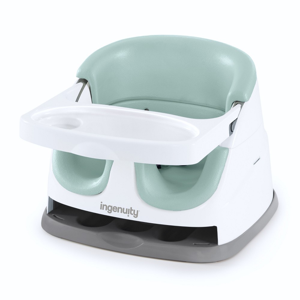 Ingenuity Baby Base 2-in-1 Booster Feeding and Floor Seat with Self-Storing Tray - Mist