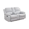 MAYEERTY Reclining Loveseat, 2-Seat Wear-Resistant Fabric Recliner with Storage & Cup Holders for Living Room, Grey - 3 of 4