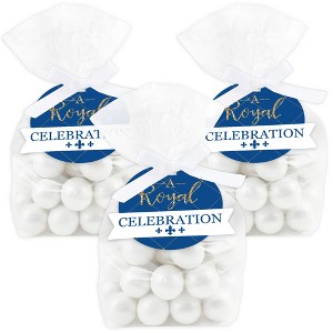 Big Dot of Happiness Royal Prince Charming - Baby Shower or Birthday Party Clear Goodie Favor Bags - Treat Bags With Tags - Set of 12 - 1 of 4