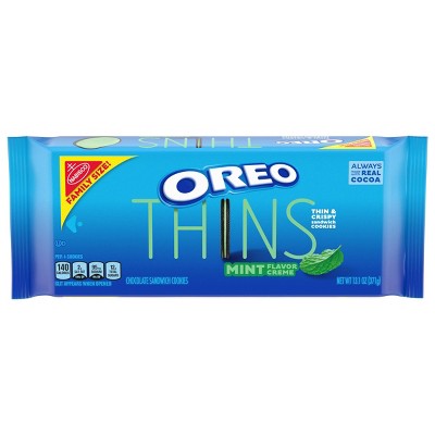 Oreo Thins Mint Flavor Creme Chocolate Sandwich Cookies - 13.1oz