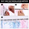 LunaLulinlk Blue Pink Bathroom Curtain with 12 Hooks, 72" x 72" - 4 of 4
