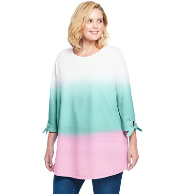 Woman Within Plus Size French Terry Tie-Sleeve Sweatshirt