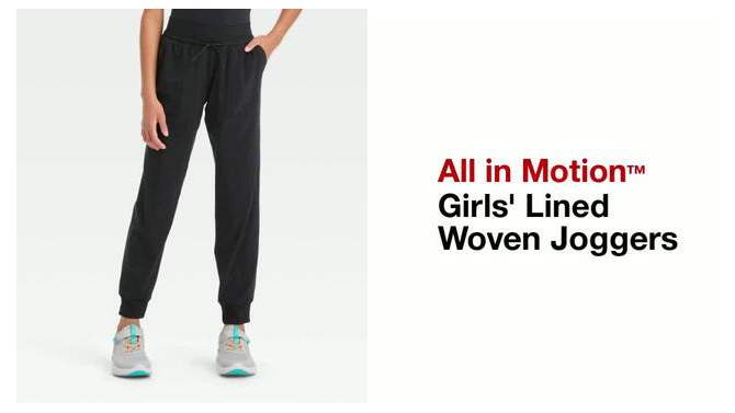 Girls&#39; Lined Woven Joggers - All In Motion™, 2 of 5, play video