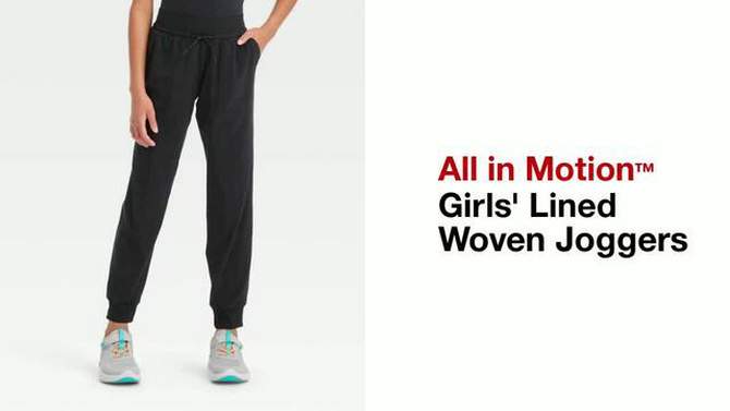 Girls&#39; Lined Woven Joggers - All In Motion™, 2 of 5, play video
