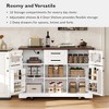Lycvki 54.9" Kitchen Island on 4 Wheels with Drop Leaf and 4 Door Shelves for Kitchen, Dining Room - 3 of 4