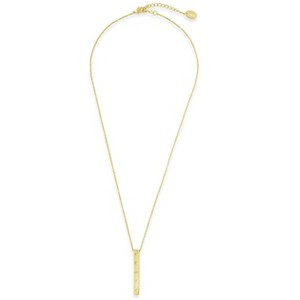 SHINE by Sterling Forever Engraved Bar Drop Pendant Necklace Gold
