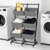 SEVOBAL Rolling Laundry Hamper Sorter Freestanding Laundry Hamper with 6 Adjustable Storage Baskets for Bedroom Laundry, Gray, 22.62"*14.82"*5.07" - 2 of 4