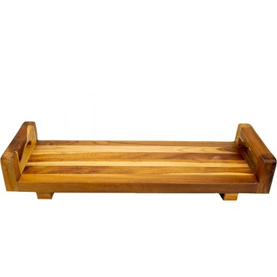 29"x5" Eleganto Teak Wood Bathtub Storage Caddy Natural - EcoDecors