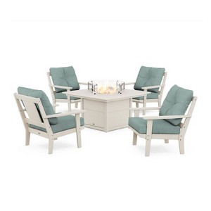 POLYWOOD 6pc Prairie Deep Seating Outdoor Patio Firepit Furniture Set - 1 of 1