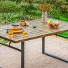 Captiva Designs 7pc Patio Dining Set Wood-look Rectangle Table & Cushioned Metal Chairs - 3 of 4